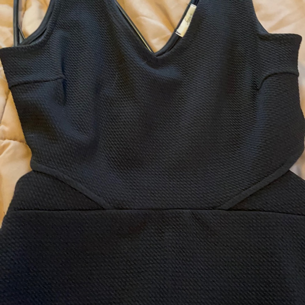 Black cut out dress with flare